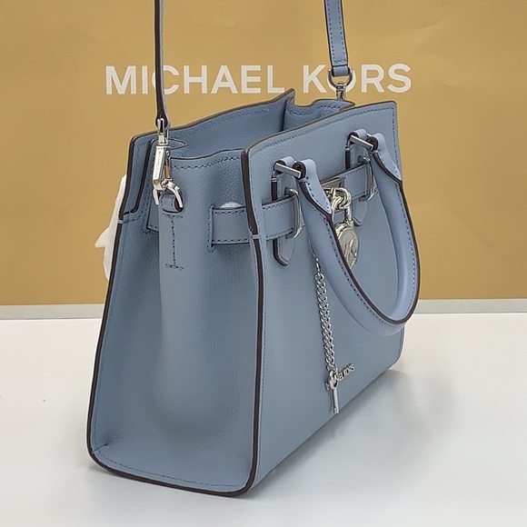 MICHAEL KORS HAMILTON SMALL SATCHEL PALE GOLD COLOR - Picture 8 of 13